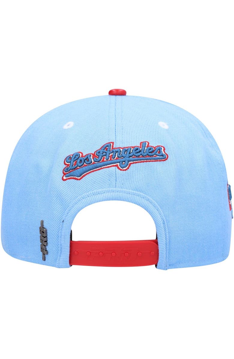 PRO STANDARD Men's Pro Standard White/Light Blue Los Angeles Dodgers Blue Raspberry Ice Cream Drip Snapback Hat, Alternate, color, White