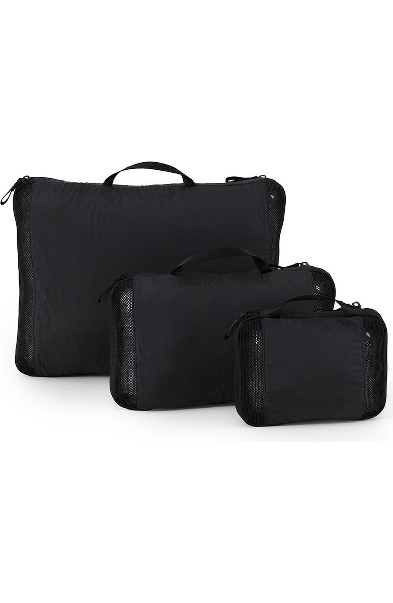 LOJEL ORDO 3-Piece Compression Packing Cubes for Space-Saving Travel, Alternate, color, Black