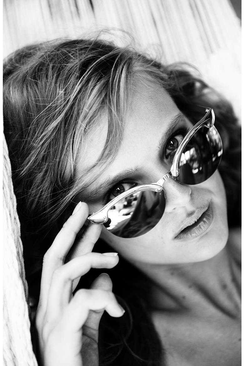 'Crybaby Deluxe' 57mm Sunglasses, Alternate, color, GUNMETAL
