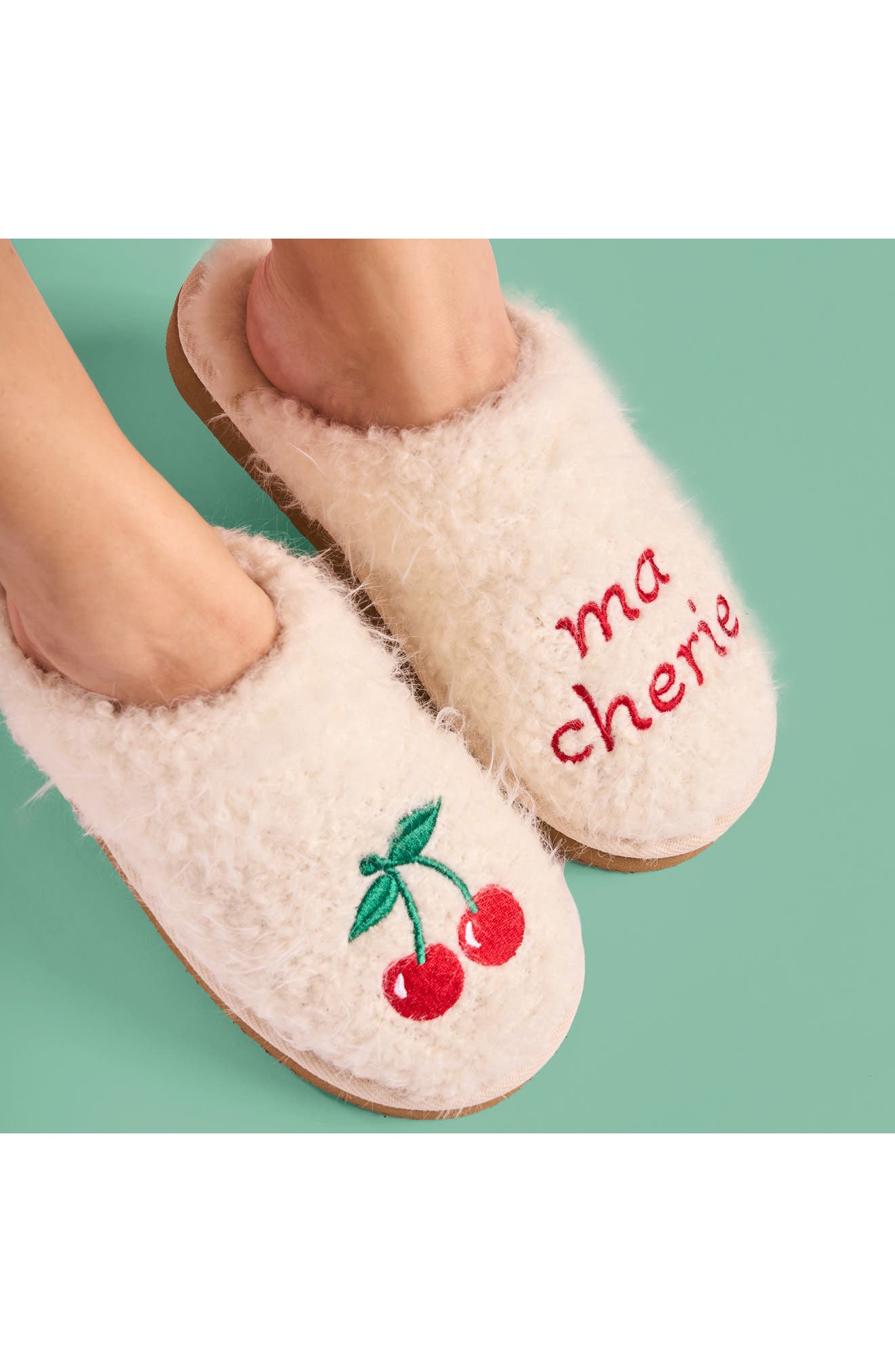 Chesney Hi Faux Shearling Mule Slipper, Alternate, color, CREAM CHERRY