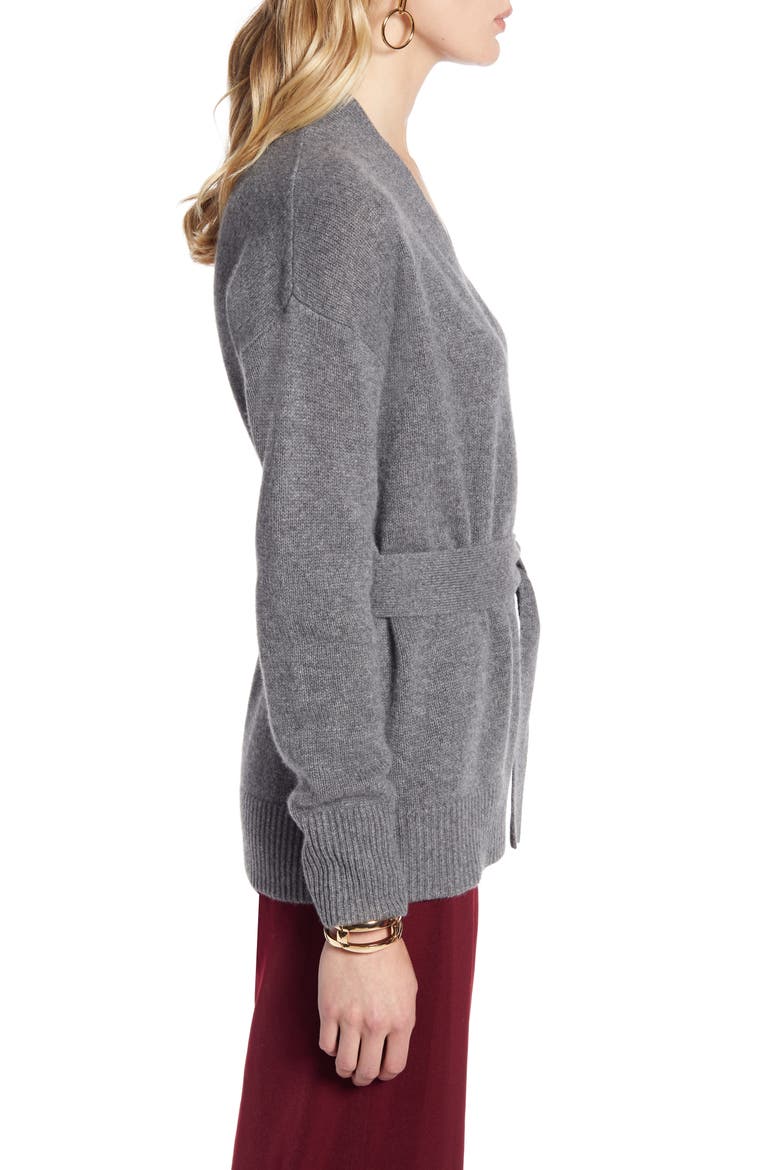 Wrap Cashmere Cardigan, Alternate, color, GREY DARK HEATHER