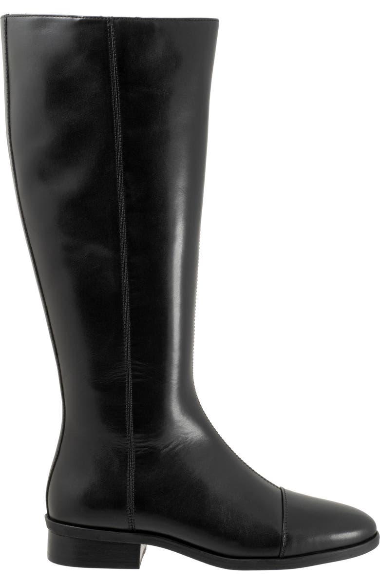 Trotters Alexis Cap Toe Knee High Boot, Alternate, color, Black