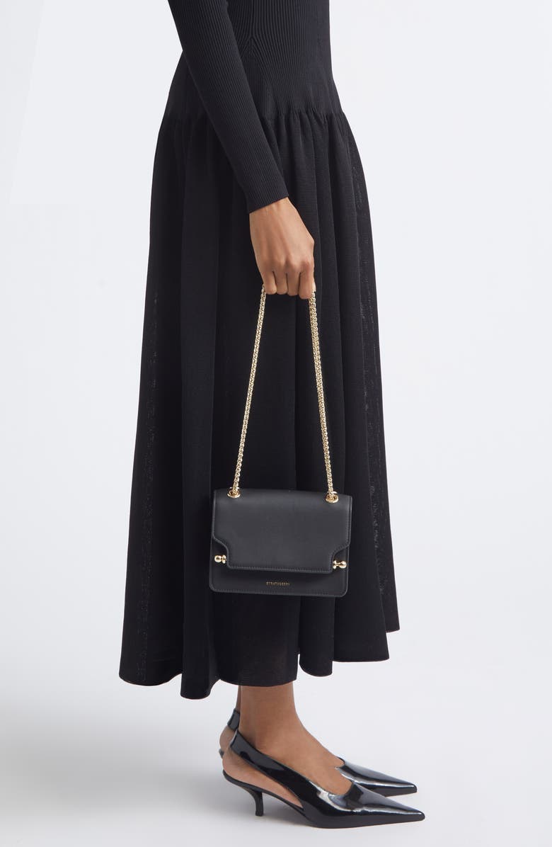 Strathberry Mini East/West Leather Shoulder Bag, Alternate, color, Black