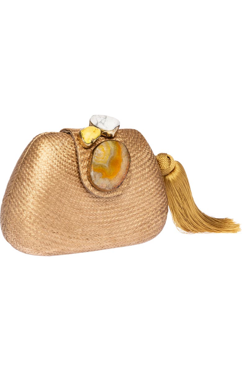 Rafe New York Tamu Bean Clutch, Alternate, color, Gold