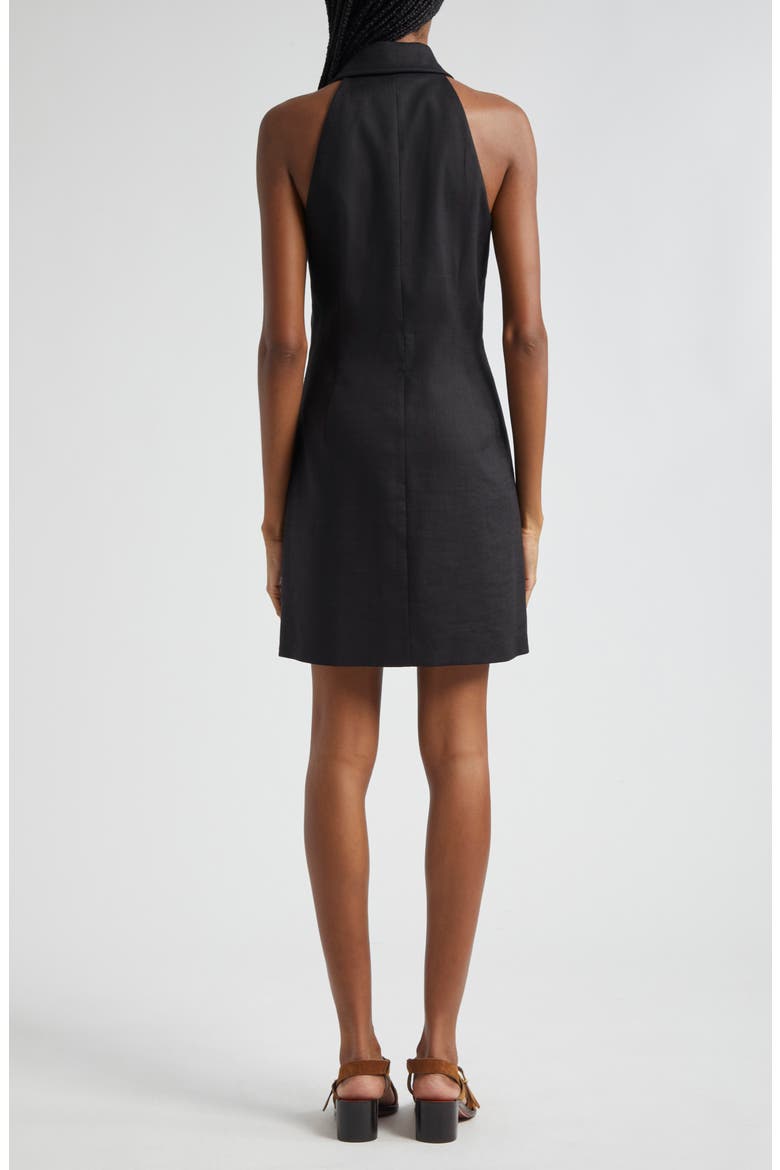 Roxanne Linen Blend Button-Up Minidress, Alternate, color, BLACK