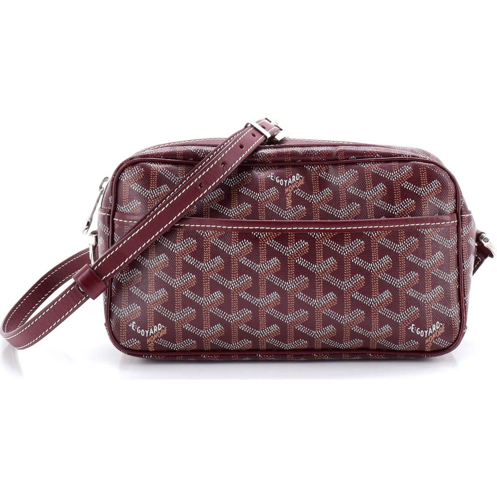 Pre-owned Goyard Goyard Cap Vert Bag Coated Canvas In Burgundy