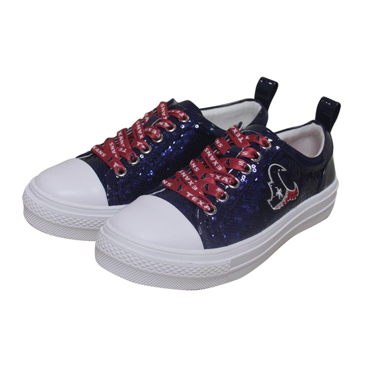 CUCE Women's Cuce Navy Houston Texans Team Sequin Sneakers, Main, color, 