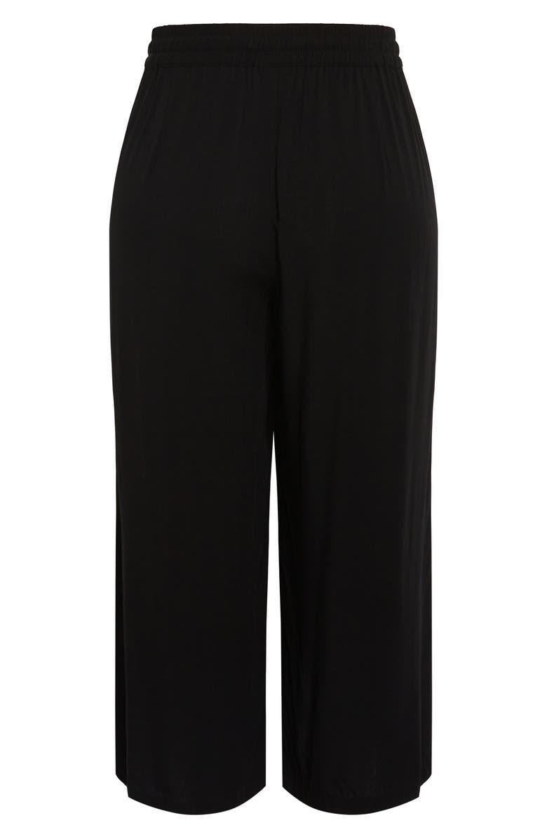 City Chic Nova Wide Leg Drawstring Ankle Pants, Alternate, color, Black