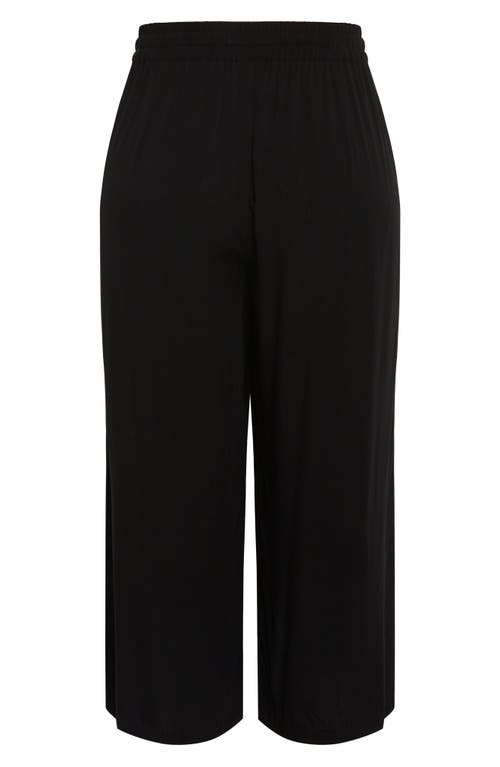 City Chic Nova Wide Leg Drawstring Ankle Pants In Black