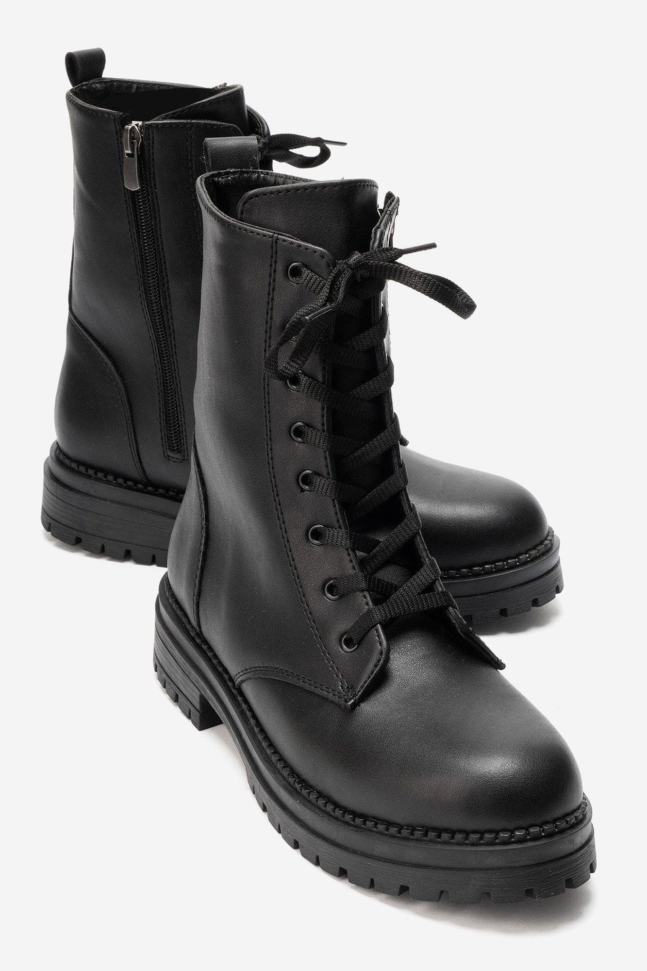 Barrel Lace Up Zip Boot, Alternate, color, Black