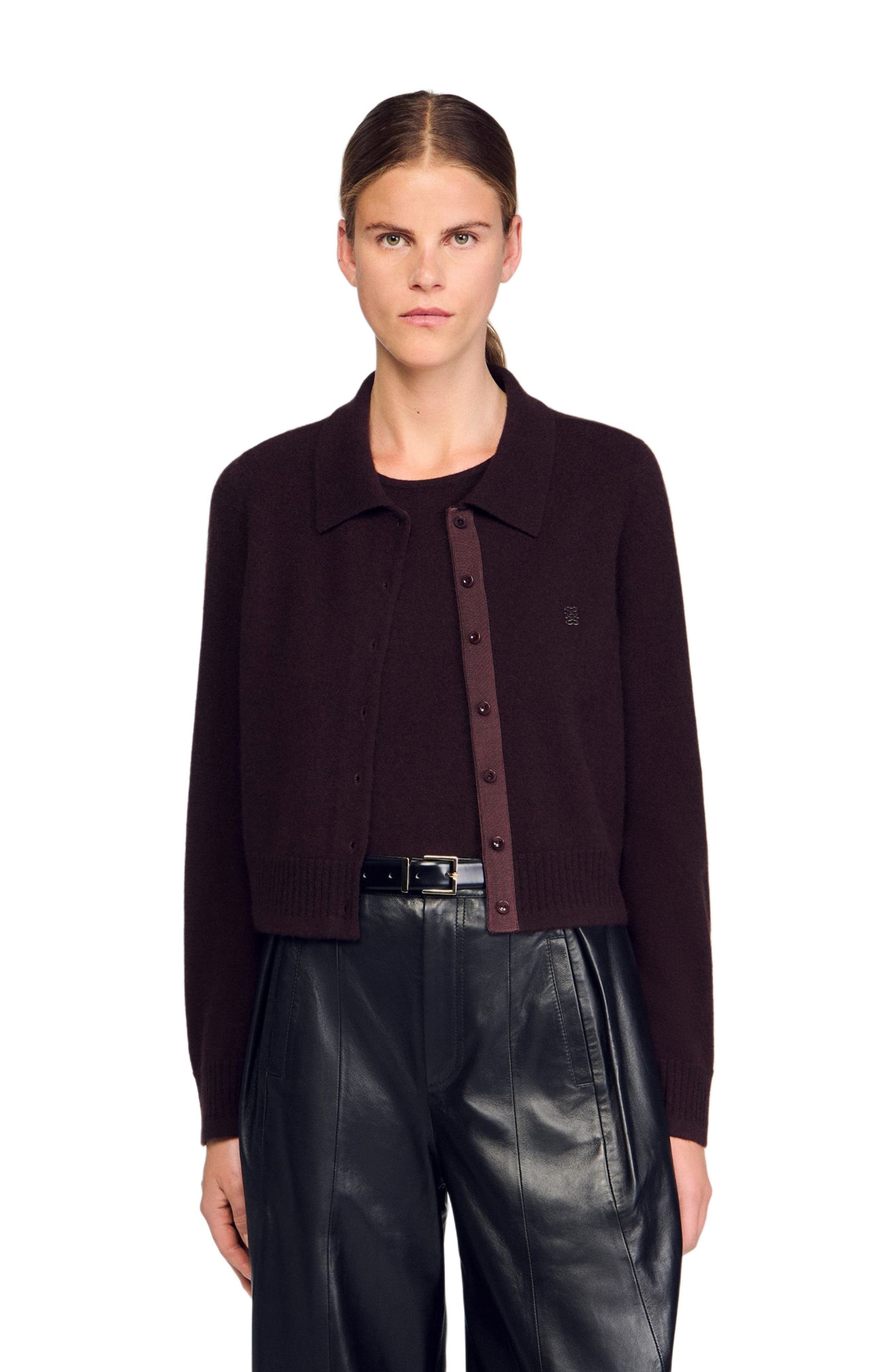 Shirt-collar cardigan