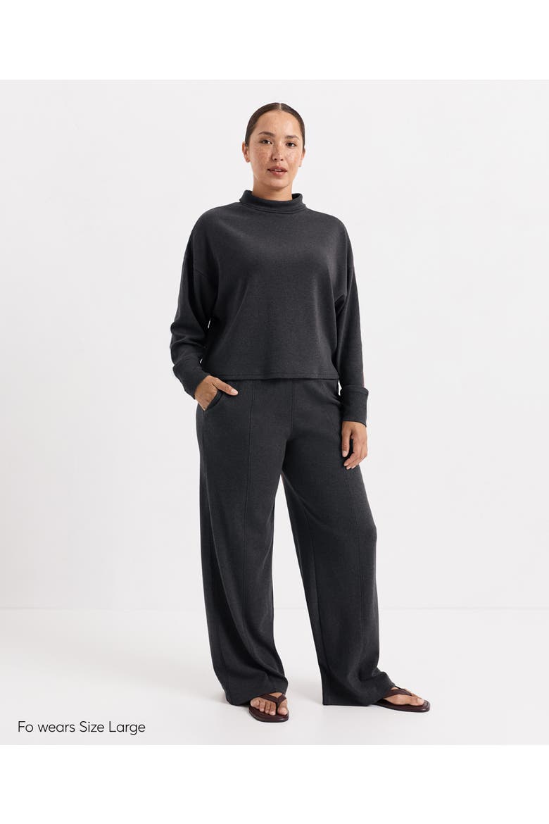 Organic Cotton Roam Pintuck Wide Leg Pant, Alternate, color, Black