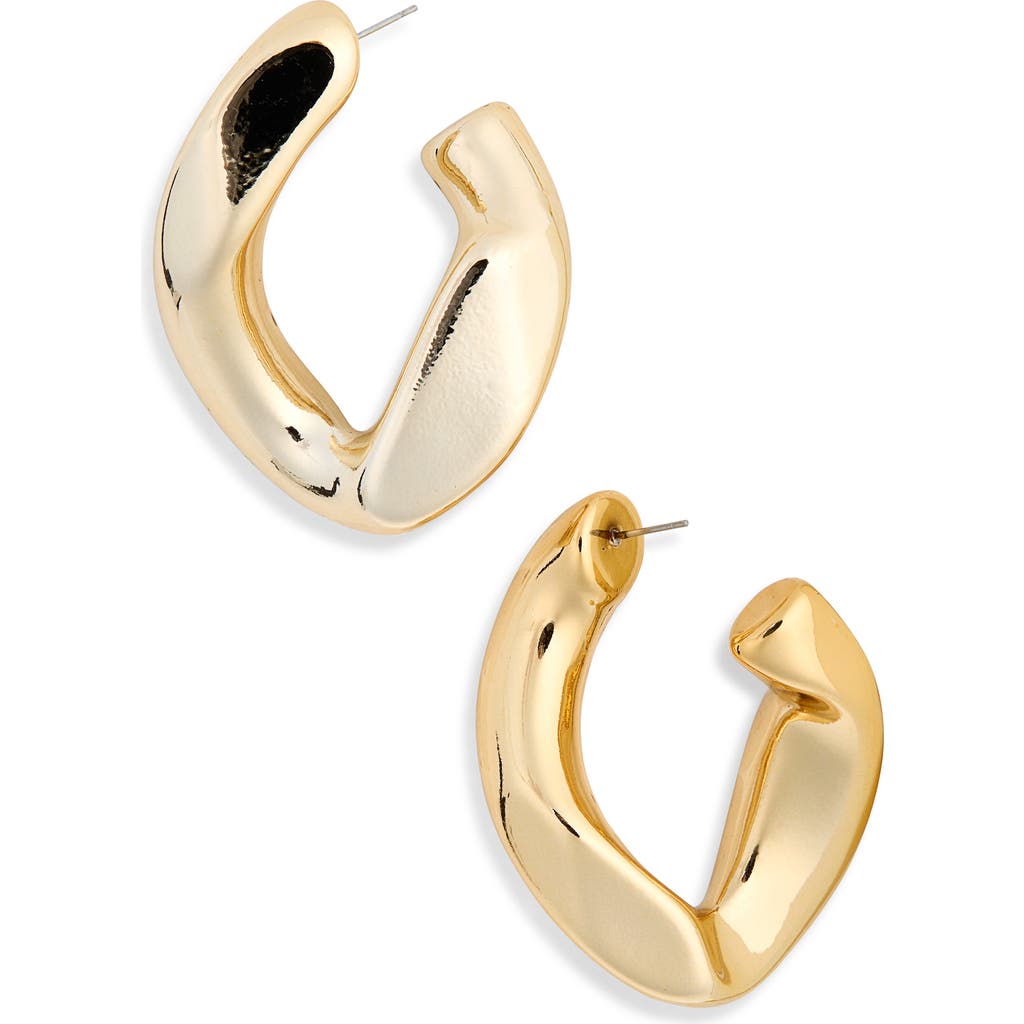 Tasha Chunky Abstract Hoop Earrings In Gold