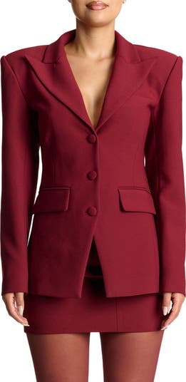 naked wardrobe burgundy dress Naked Wardrobe Hourglass Mesh Contrast Dress Plum main image 1