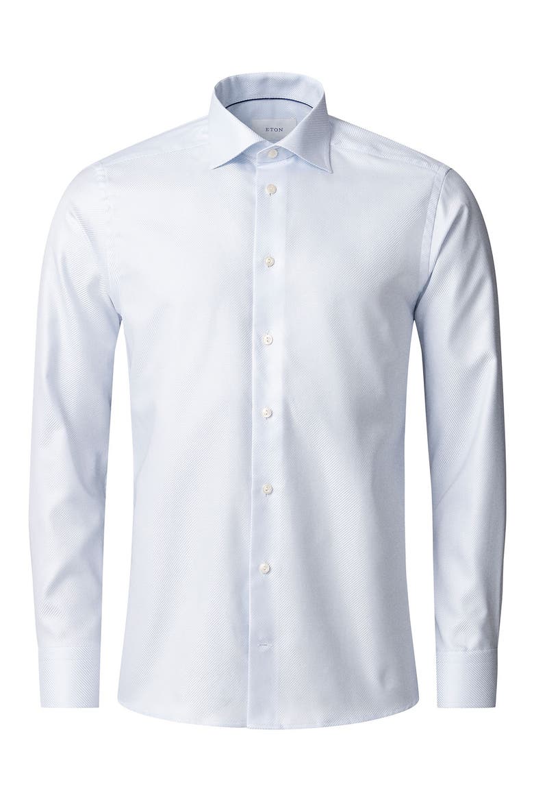 Slim Fit Textured Stripe Cotton Dress Shirt, Alternate, color, LIGHT BLUE
