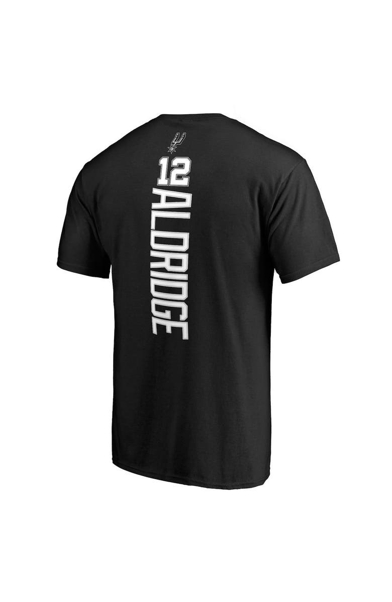 FANATICS Men's LaMarcus Aldridge Black San Antonio Spurs Backer Name & Number T-Shirt, Alternate, color, 