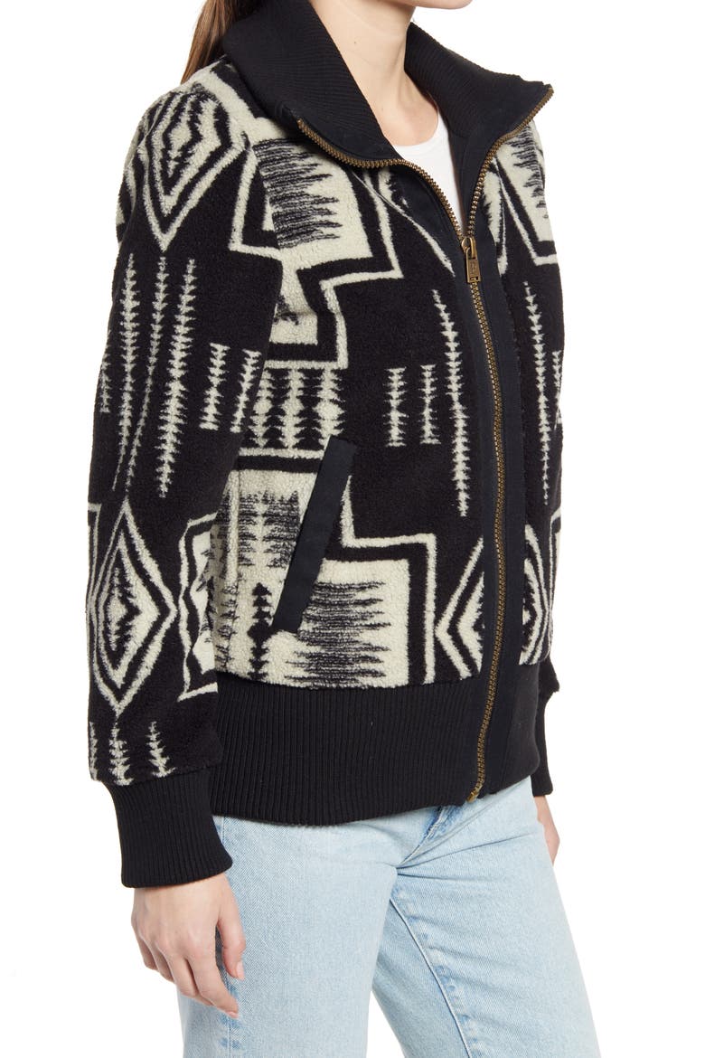 Women's Foxglove Print Zip Jacket, Alternate, color, IVORY HARDING