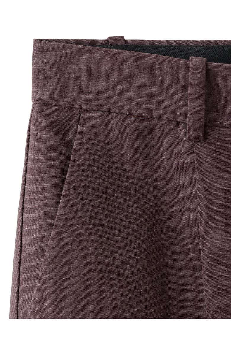 MANGO Argelia Pleated Bermuda shorts, Alternate, color, Purple