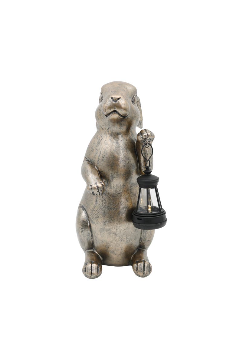 Transpac Resin Light Up Rabbit LED Decor Gold and Black for Spring Tabletop Lighting, Alternate, color, Multicolored