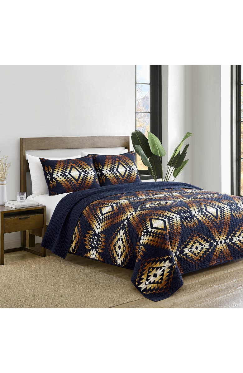 Pendleton Mission Trails Coverlet Set, Alternate, color, Sky Captain