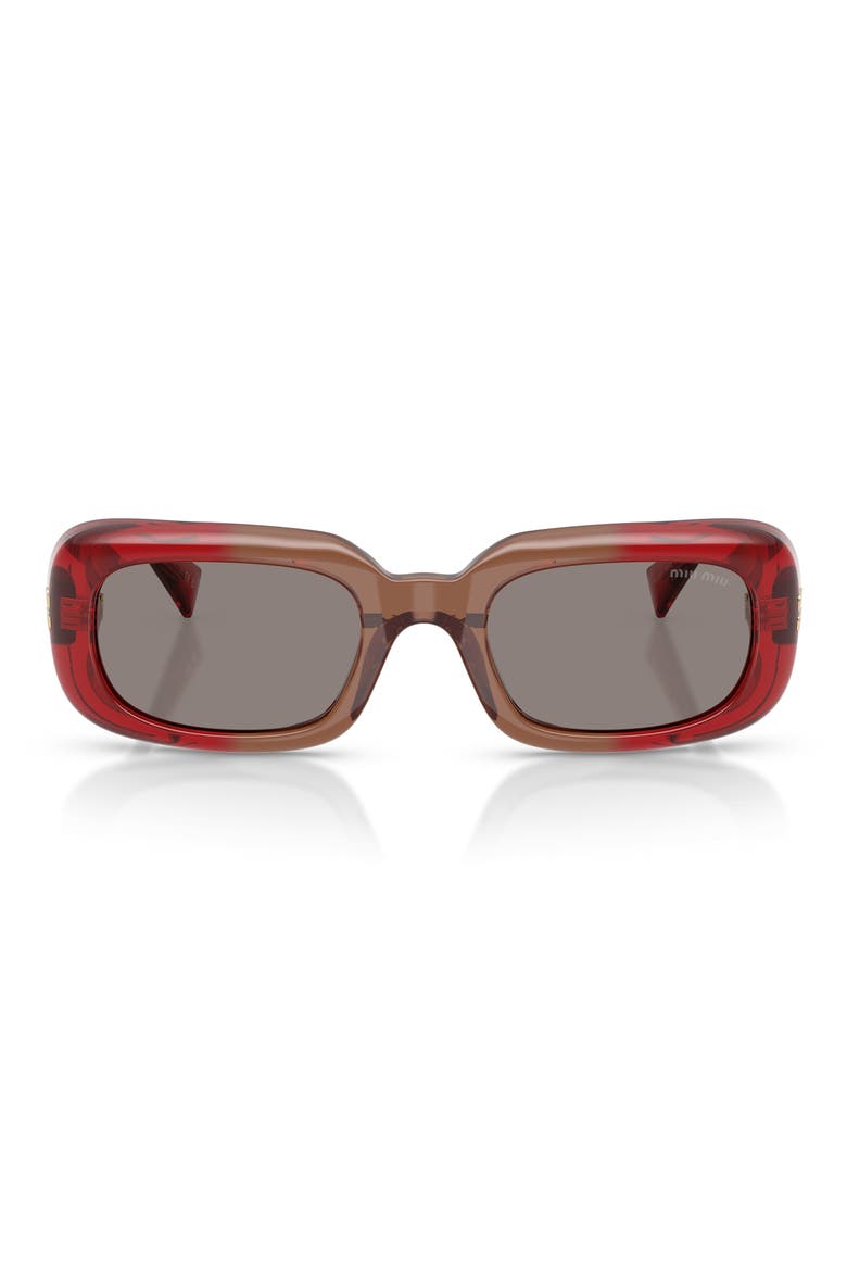 52mm Rectangular Sunglasses, Main, color, BORDEAUX / DARK GREY