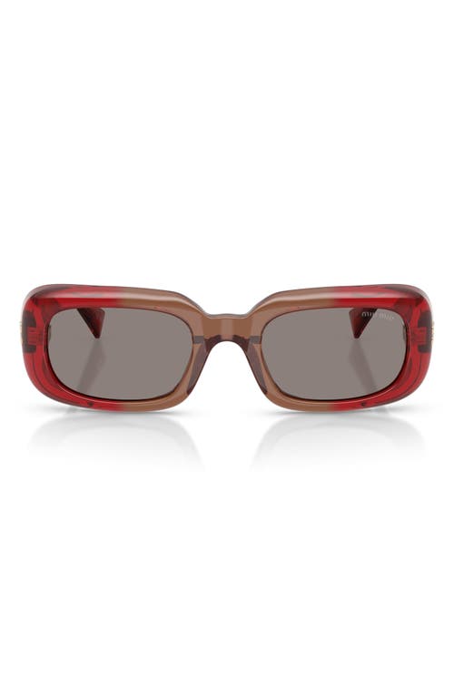 Miu Miu 52mm Rectangular Sunglasses in Bordeaux/dark Grey at Nordstrom