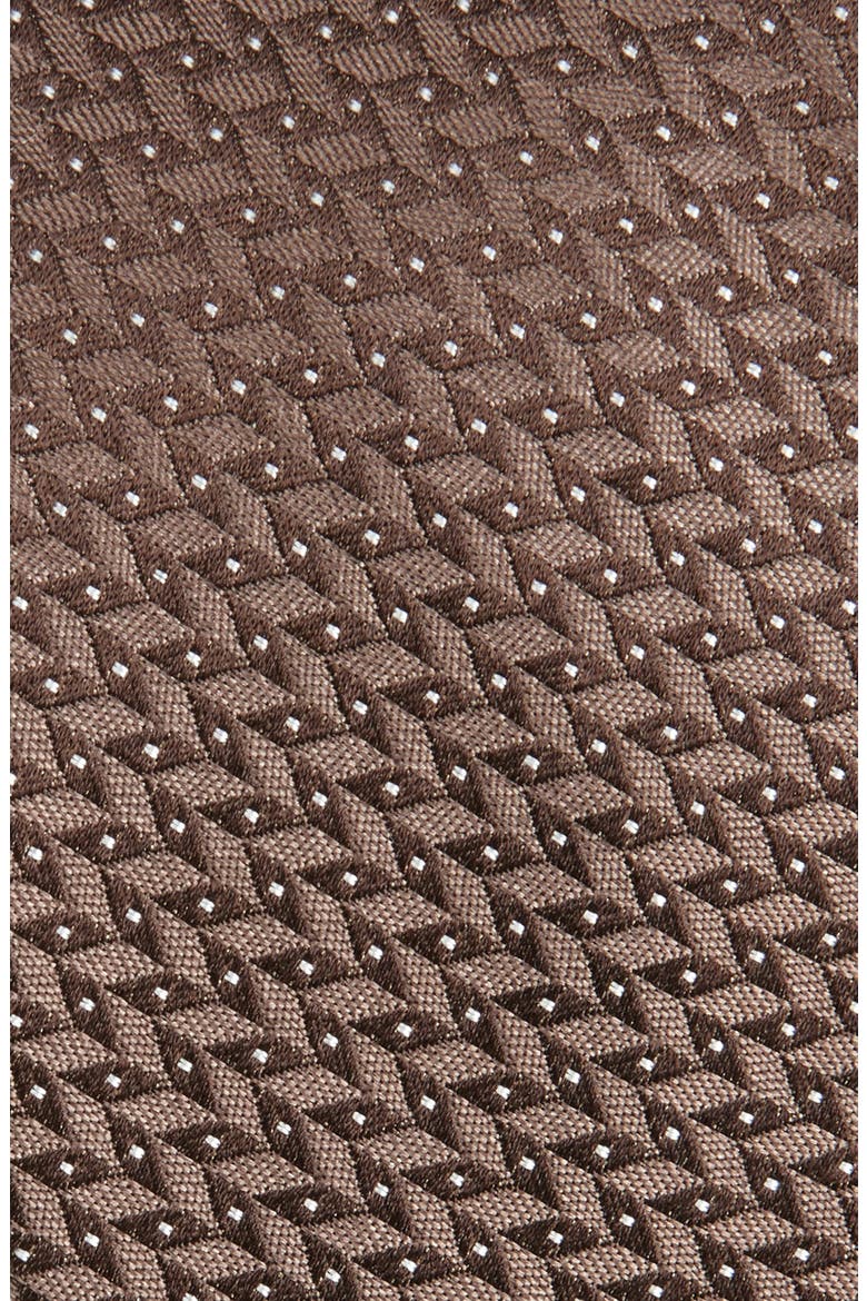 Walden Geo Jacquard Solid Silk Tie, Alternate, color, TAUPE