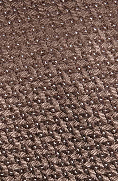 Nordstrom Walden Geo Jacquard Solid Silk Tie In Brown