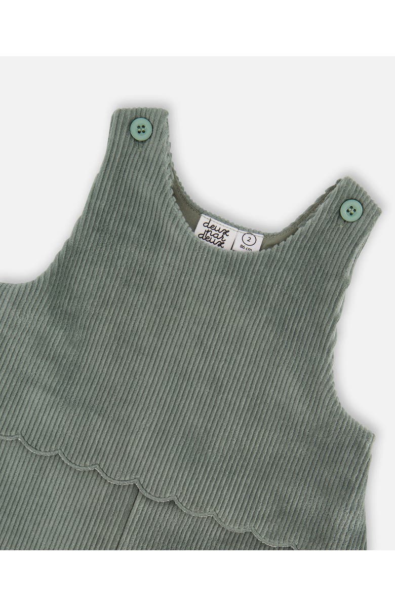 Deux par Deux Stretch Velour Faux-Layered Overalls, Alternate, color, Jade Green