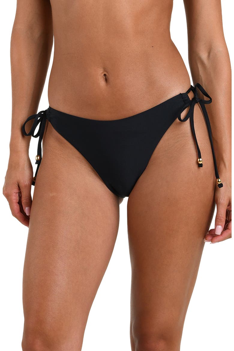 Solids Side Tie Bikini Bottoms, Main, color, BLACK