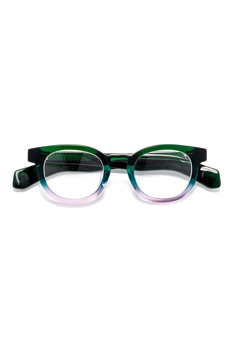 Total Wit 45mm Round Reading Glasses, Main, color, EMERALD / ROSE QUARTZ FADE
