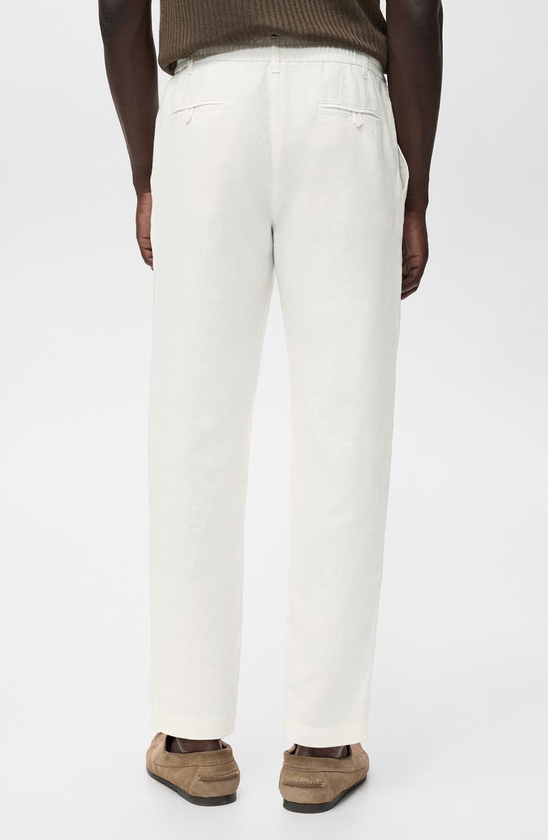 MANGO Slim Fit Drawstring Pants, Alternate, color, White