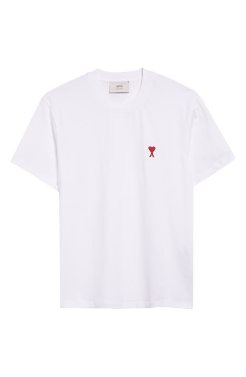 Shop Ami Alexandre Mattiussi Ami Paris Ami De Coeur Organic Cotton T-shirt In White