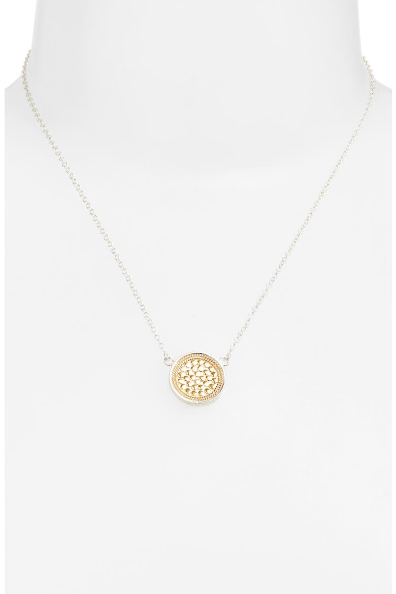 Classic Reversible Disc Pendant Necklace, Alternate, color, TWO TONE