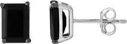 LuvMyJewelry Kova 1.55CT Emerald Cut Black Spinel Stud Earrings 925 Silver