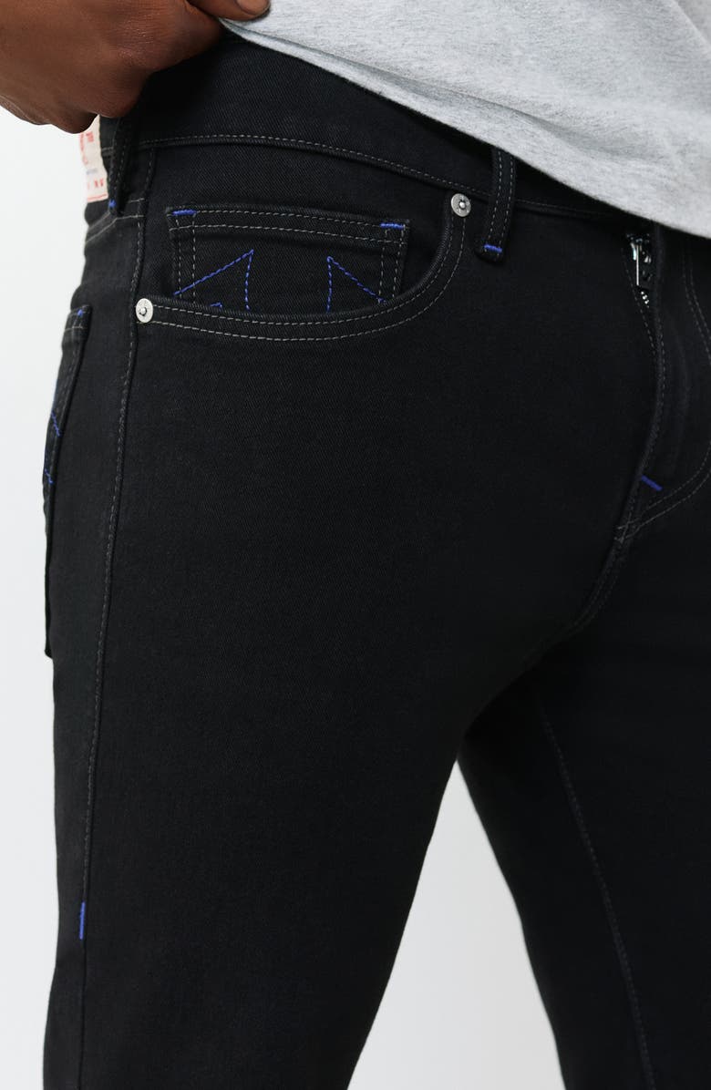 True Religion Rocco Super T Flap Raw Hem Jean Shorts, Alternate, color, Black Rinse