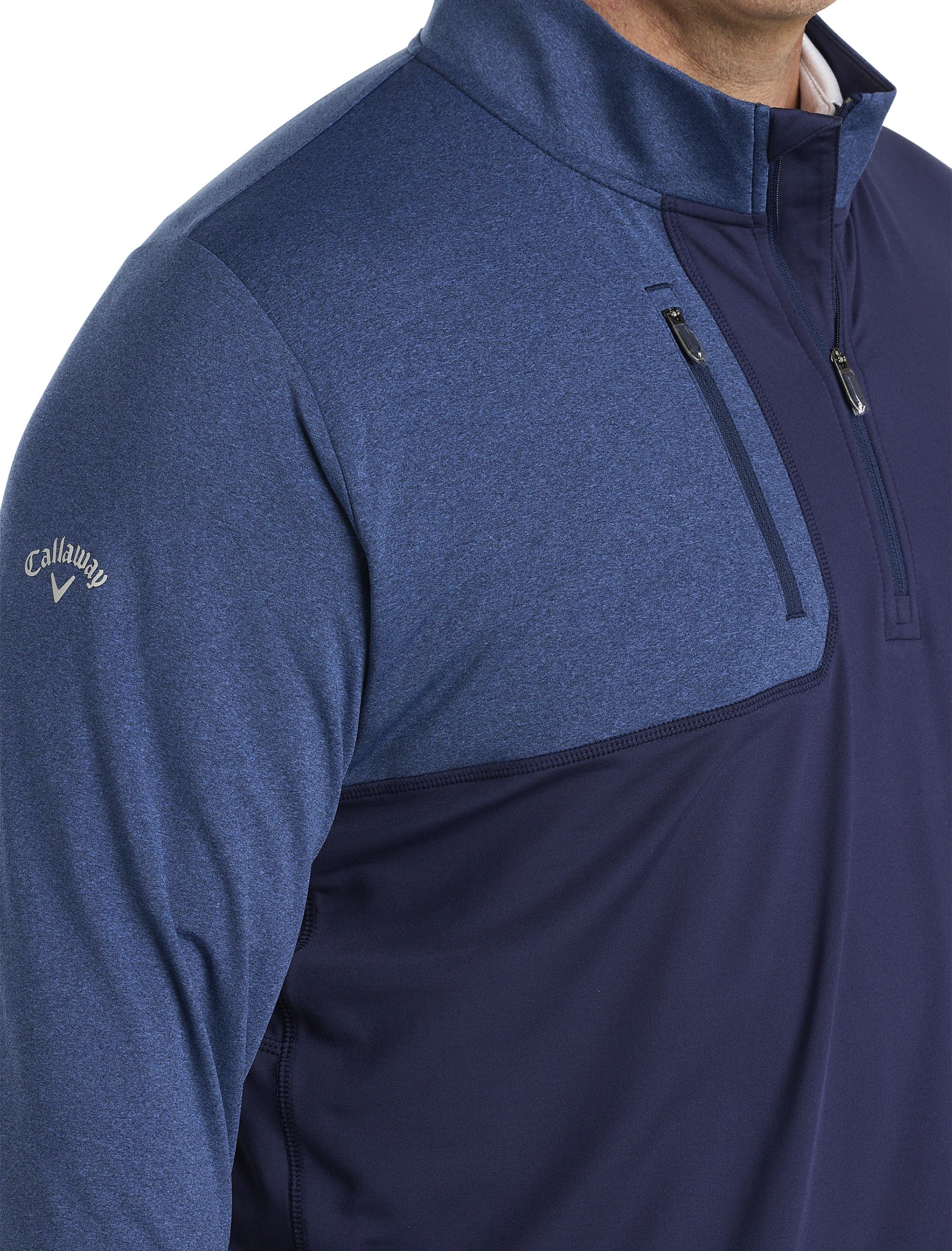 Big & Tall 1/2-Zip Mixed Media Pullover - image 2