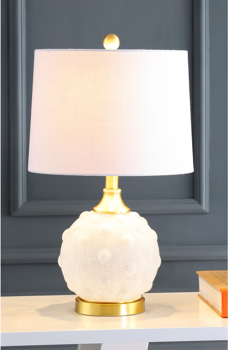 JONATHAN Y Ilsa Dotted Glass/Metal LED Table Lamp, Alternate, color, White/Brass Gold