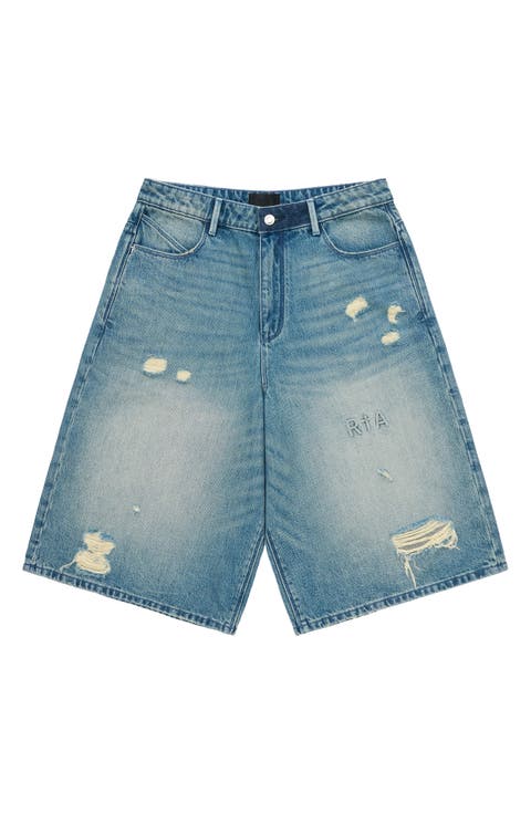 Gustavo Oversize Denim Bermuda Shorts (Golden Indigo)