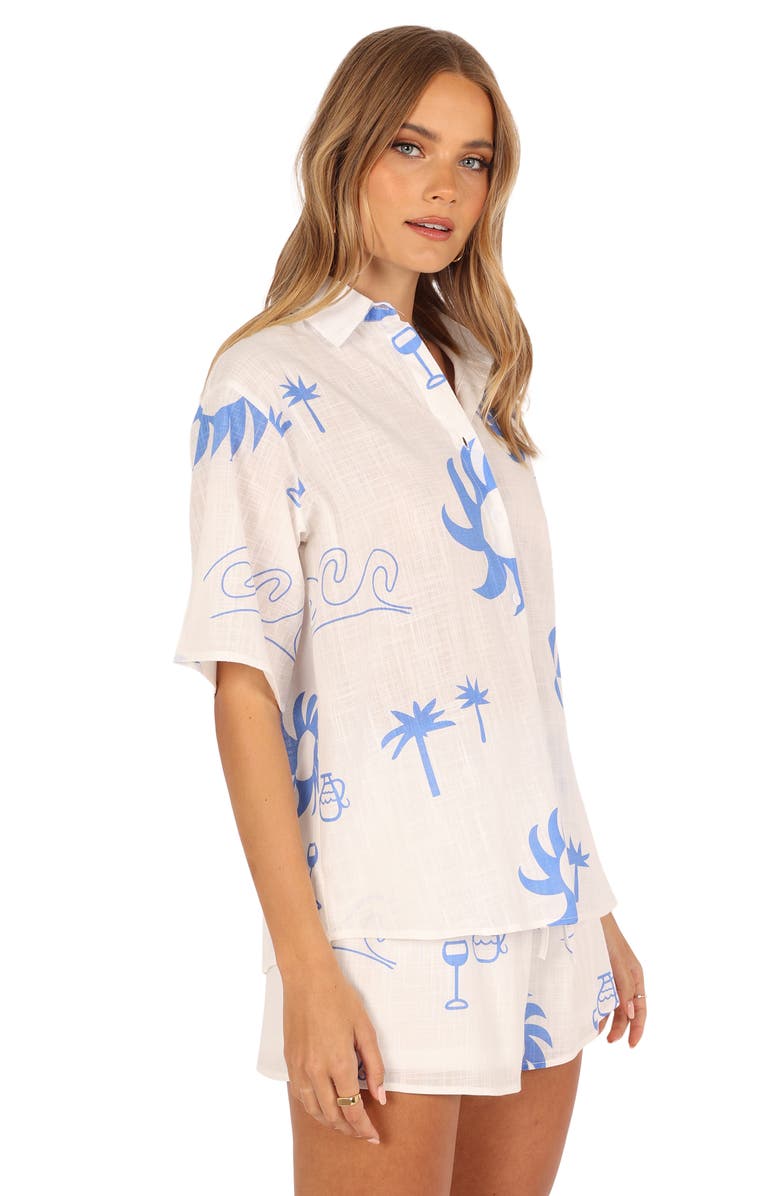 Petal & Pup Sun Wave Cotton Button-Up Shirt & Shorts Set, Alternate, color,