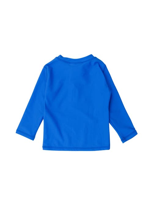 Ruggedbutts Boys Upf50+ Sun Protected Zipper Long Sleeve Rash Guard In Sonic Blue