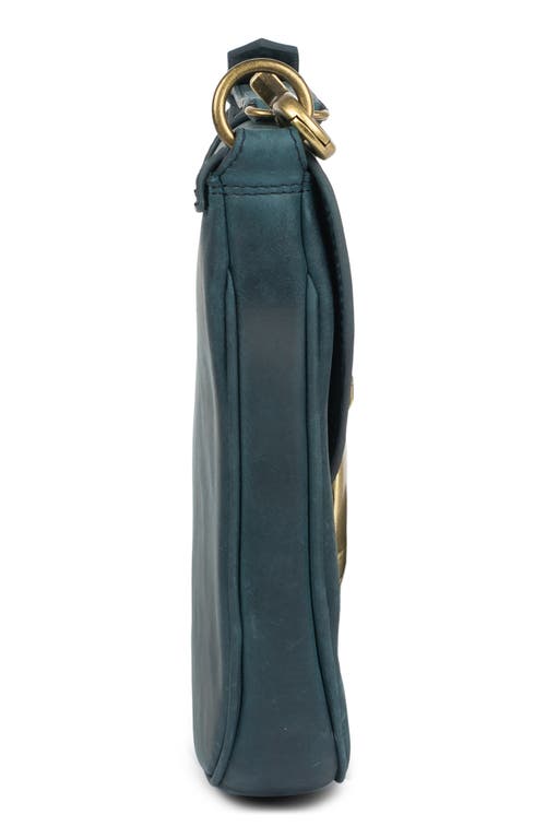 Jeffrey Campbell Side-quest Leather Crossbody Bag In Dark Blue Bronze
