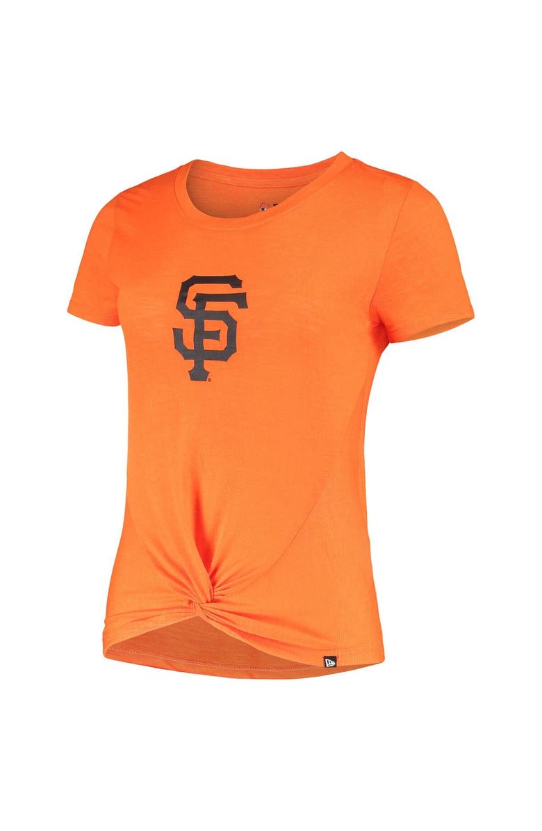 New Era Women's New Era Orange San Francisco Giants 2-Hit Front Twist Burnout T-Shirt, Alternate, color, 