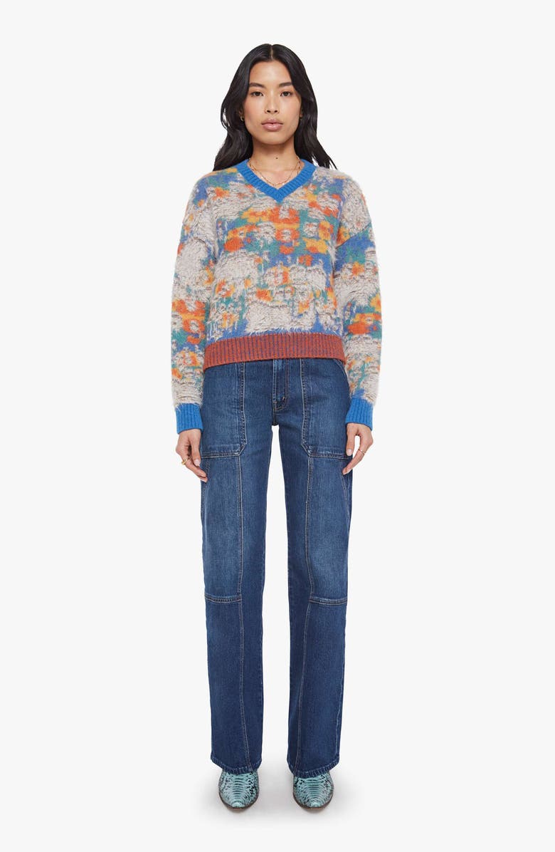 MOTHER The Crop Varsity Sweater, Alternate, color, Fixer Upper