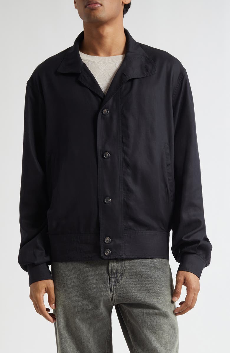 OUR LEGACY Mock Bomber Jacket, Main, color, Black Lyocell