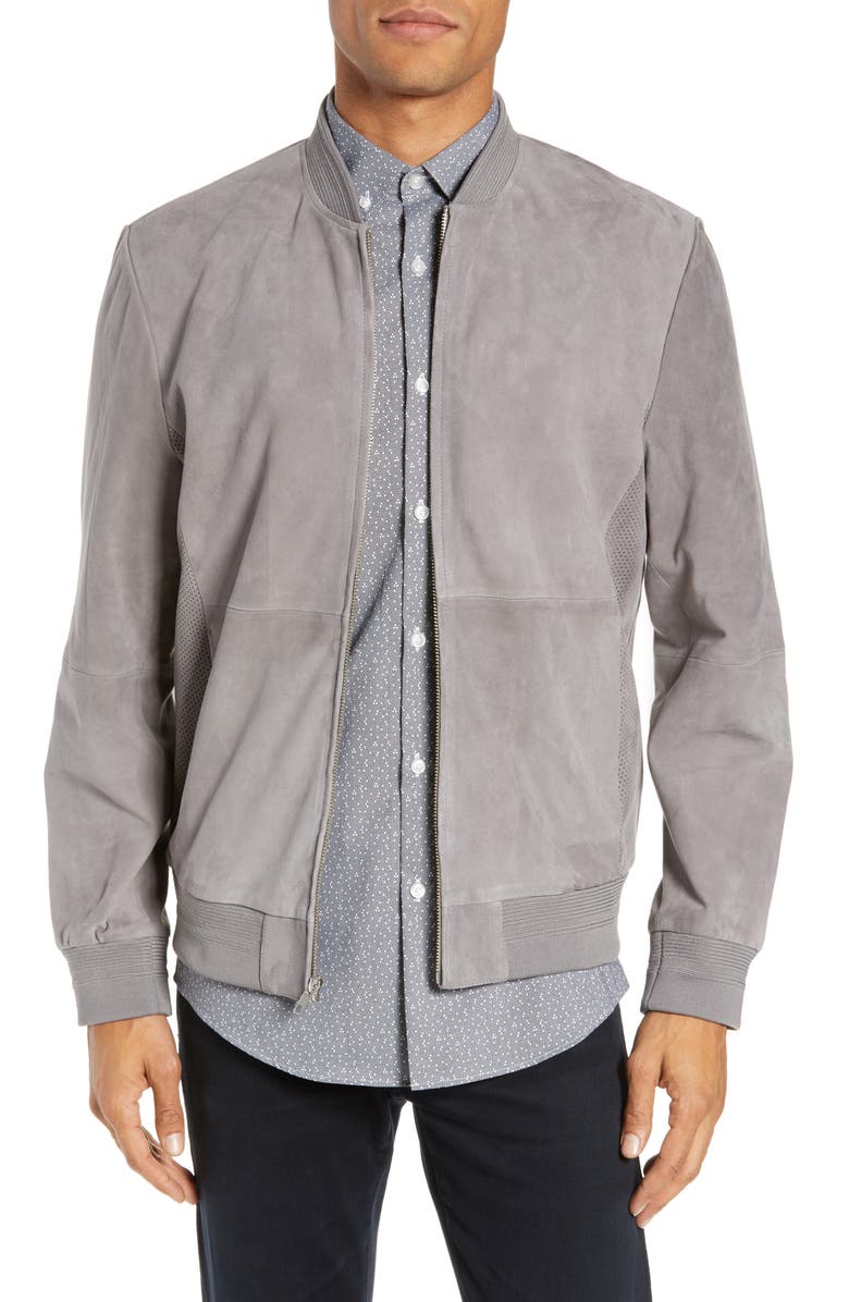 Calibrate Suede Bomber Jacket, Main, color, 