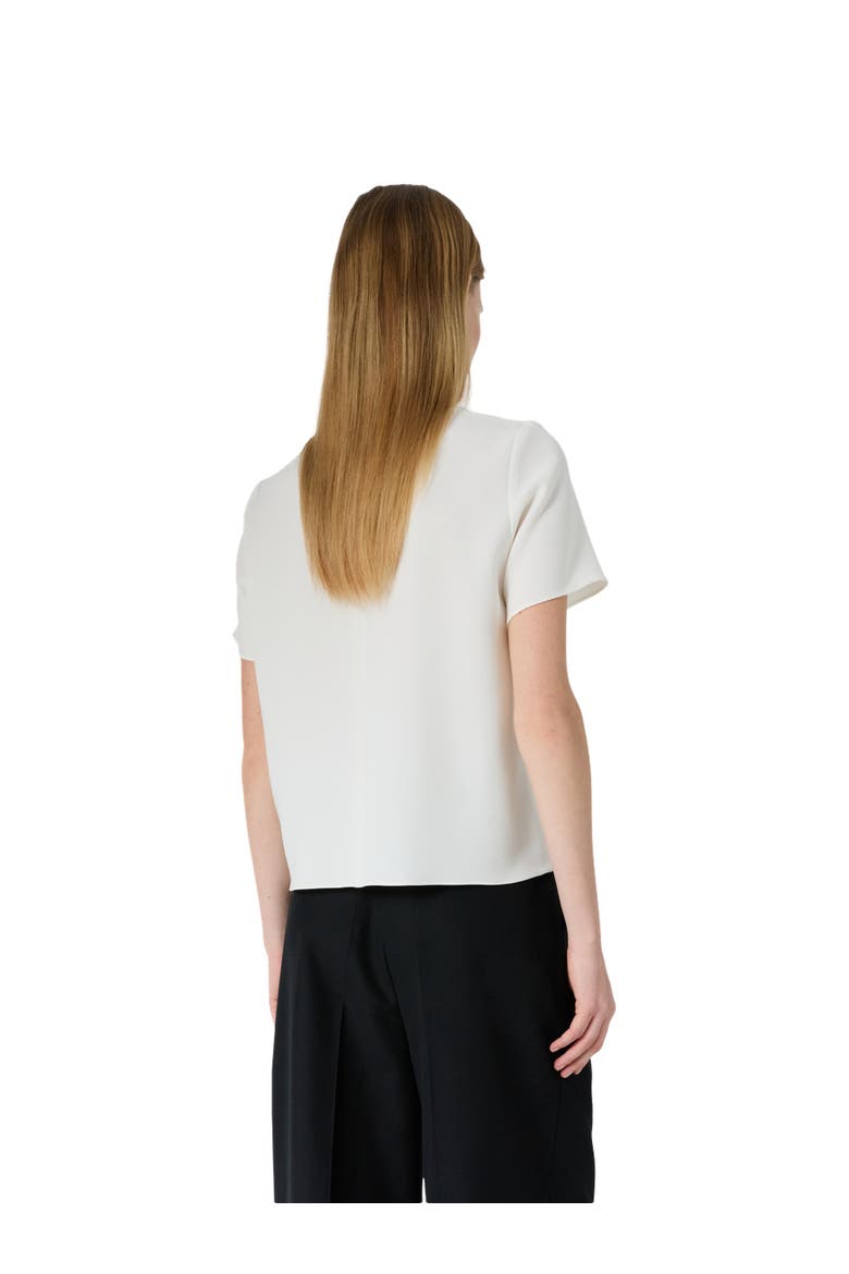 Ciara Metallic Trim Round Neck Top, Alternate, color, Ecru