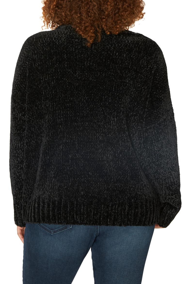 Chenille Crewneck Sweater, Alternate, color, BLACK