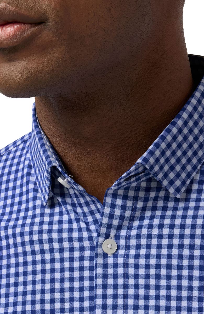 Mizzen+Main Leeward Trim Fit No Tuck Gingham Performance Button-Up Shirt, Alternate, color, Cobalt Crew Gingham