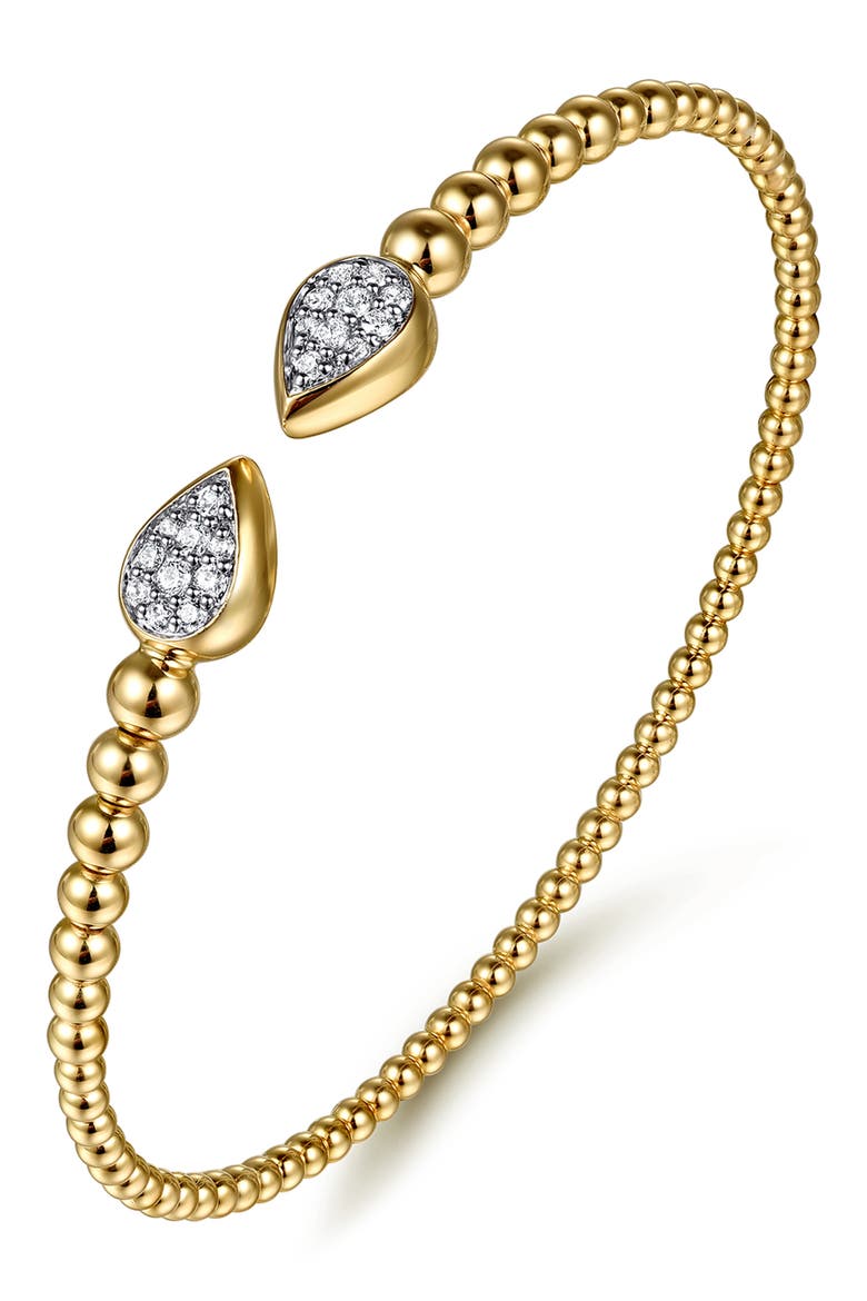 Bujukan Beaded Diamond Pavé Cuff Bracelet, Main, color, GOLD